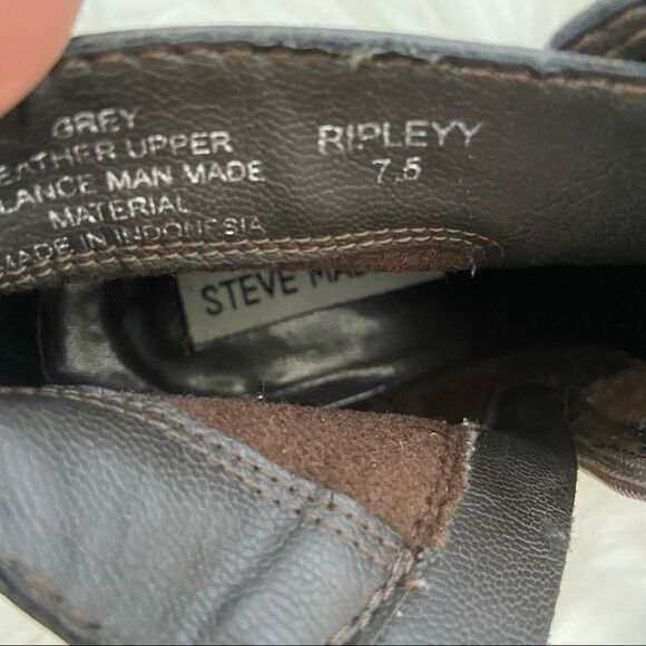 Steve Madden Ripleyy Leather Buckle Booties Size 7 1/2 - Picture 8 of 9